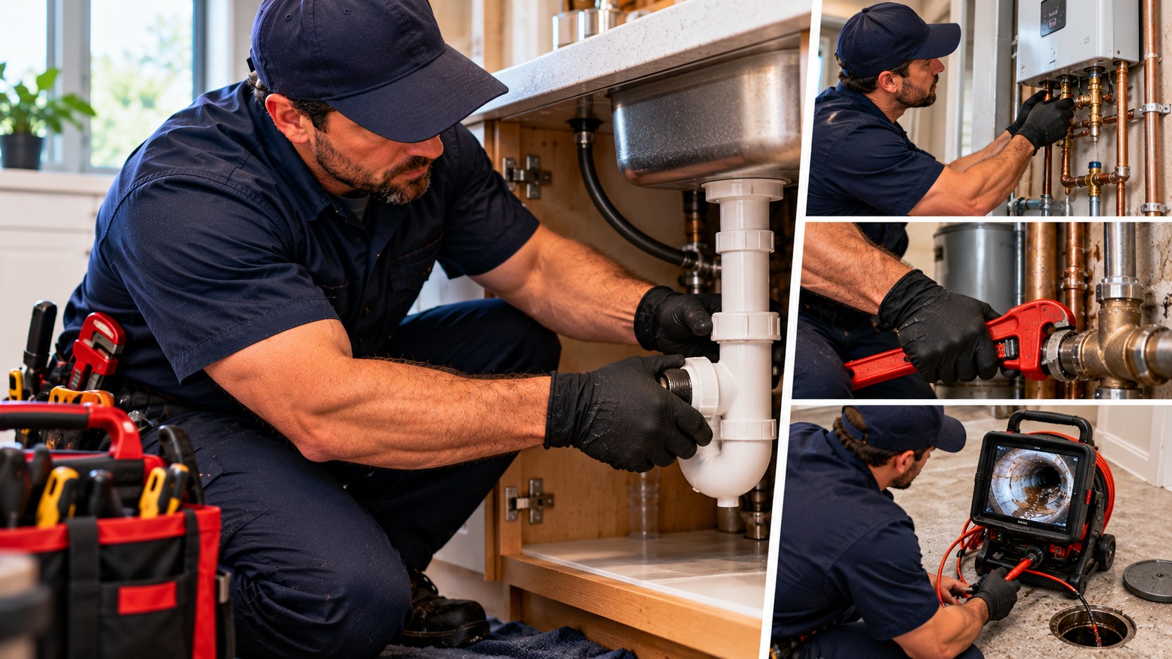 Professional Plumber Service Collage